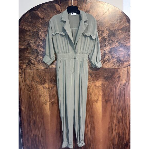 SHOWPO Ayelin Romper Size US 4 Small S Sage Green UTILITY-CHIC MINIMALIST LINEN - Picture 2 of 7
